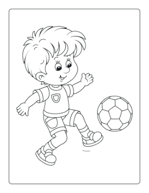 Soccer Practice Autumn and Fall Coloring Template