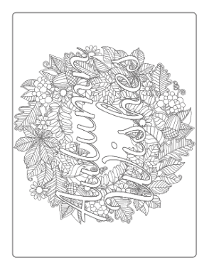 Wishes Leaf Mandala Autumn and Fall Coloring Template