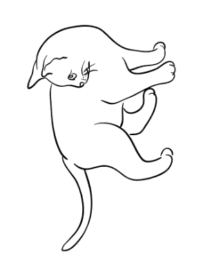 Simple Outline Cat Coloring Template
