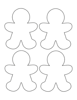 Gingerbread Man Blank Small Coloring Template