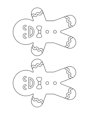 Free Download PDF Books, Gingerbread Man Cute Icing Medium Coloring Template