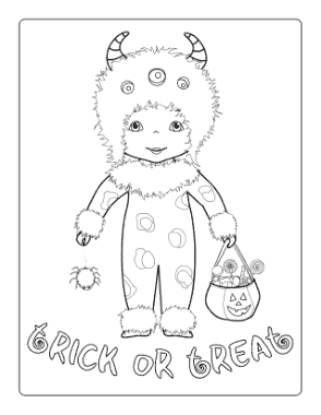 Free Download PDF Books, Halloween Animal Trick Treat Costume Coloring Template
