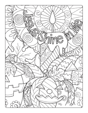 Halloween For Adults Jesus Shine In Me Coloring Template