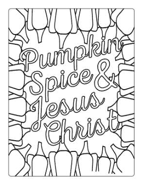 Halloween Pumpkin Spice Jesus Christ_2 Coloring Template