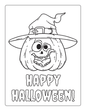 Halloween Silly Pumpkin Hat Coloring Template
