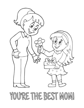 Mothers Day Daughter Flower To Best Mom Coloring Template