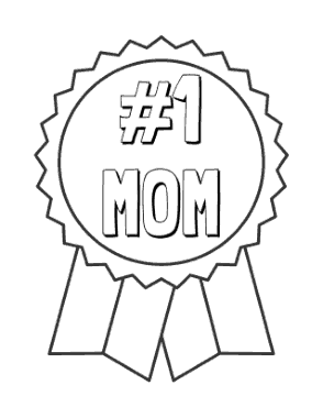 Mothers Day Number One Mom Coloring Template