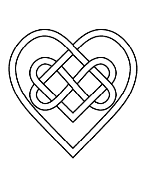Heart Celtic Hearts Knot Coloring Template