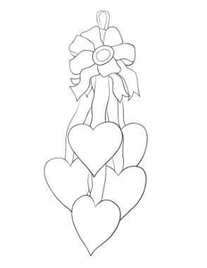 Heart Decoration Coloring Template