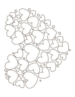 Heart Different Sized Shaped Heart Coloring Template