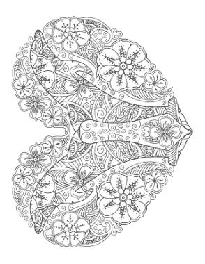 Heart Dolphins Heart Doodle for Adults Coloring Template