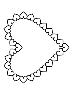 Heart Love Heart Shaped Border of Hearts Coloring Template