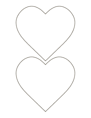 Heart Simple Classic Outline Medium Coloring Template