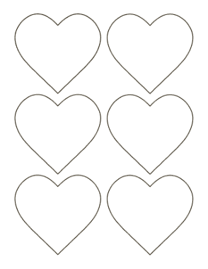 Heart Simple Classic Outline Small Coloring Template