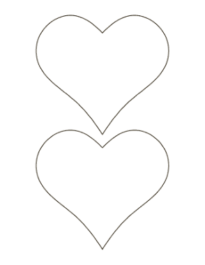 Heart Simple Outline Medium Coloring Template