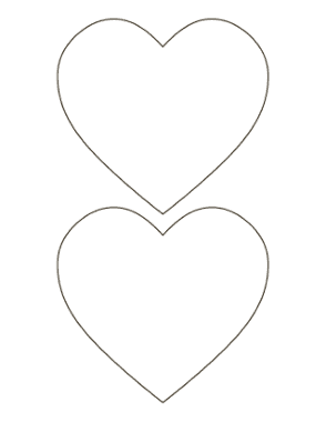 Heart Simple Rounded Outline Medium Coloring Template