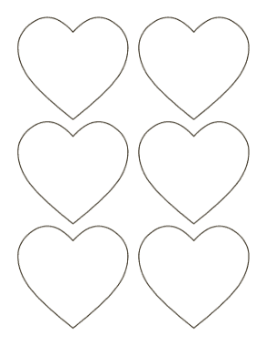 Heart Simple Rounded Outline Small Coloring Template