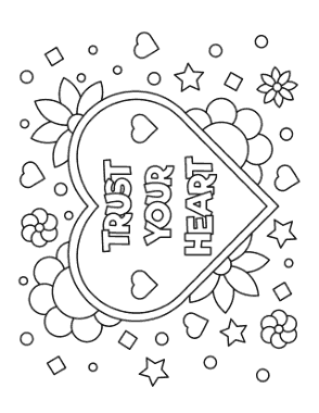 Heart Trust Your Heart Coloring Template