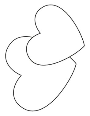 Heart Two Hearts Coloring Template