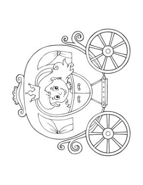 Free Download PDF Books, Princess Carriage Coloring Template
