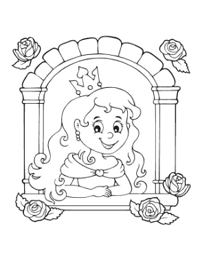 Princess Tower Window Coloring Template