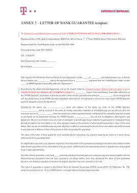 Bank Guarantee Letter for Loan Template