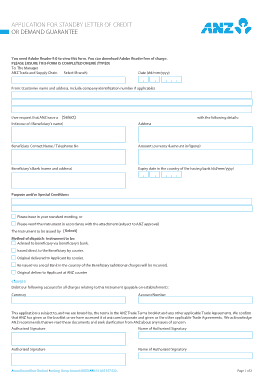 Demand Guarantee Letter of Credit Template