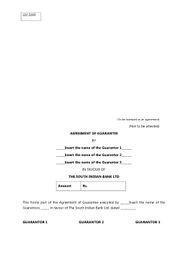Guarantee of Agreement Template