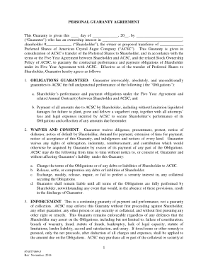 Personal Guarantee Agreement Template