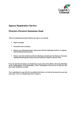 Personal Guarantee Form Example Template