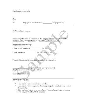 Sample Employment Guarantee Letter Template