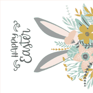 Easter Cards Bunny Ears Flowers Template