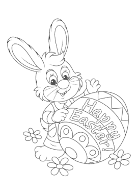 Free Download PDF Books, Easter Cards Coloring Easter Bunny Eggs Template