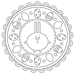 Easter Cards Egg Mandala To Color Template