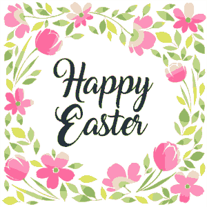 Free Download PDF Books, Easter Cards Pink Flower Border Template