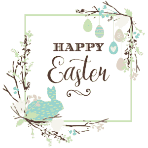 Easter Cards Twig Border Eggs Bunny Template