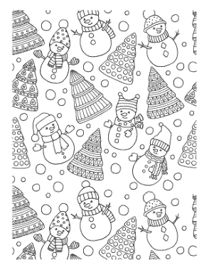 Christmas Tree Trees Snowmen Background Template