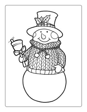 Snowman Knitted Sweater Bell Top Hat Template