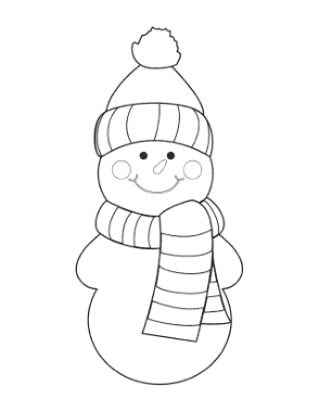 Snowman Simple Preschoolers With Scarf Template