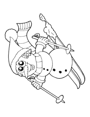 Free Download PDF Books, Snowman Skiing Scarf Santa Hat Template