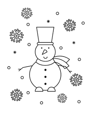Winter Simple Snowman Snowflakes Template