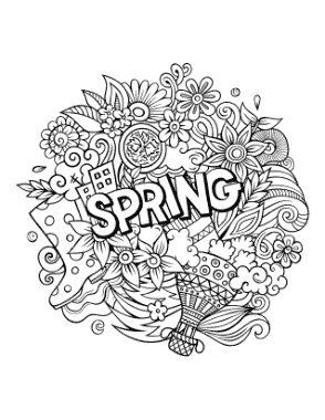 Doodle Teens Spring Coloring Template