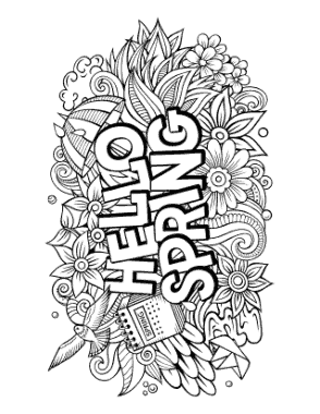 Hello Teen Doodle To Color Spring Coloring Template