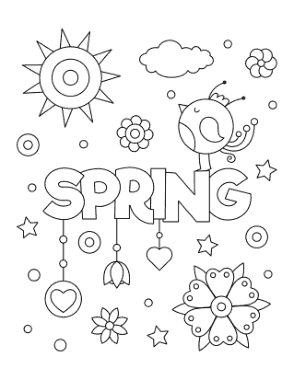 Poster To Color Spring Coloring Template