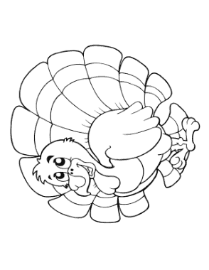 Thanksgiving Cartoon Turkey For Preschoolers Coloring Template