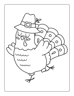 Thanksgiving Cute Turkey For Kids Coloring Template