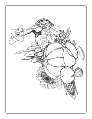 Thanksgiving Turkey Hat Harvest Coloring Template