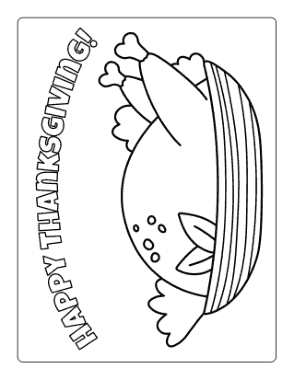 Turkey Cooked Turkey Coloring Template