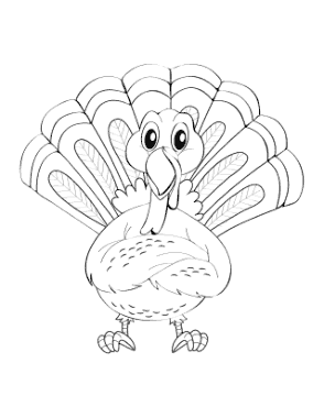 Turkey Crossing Arms Coloring Template