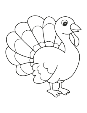 Turkey Simple Turkey For Preschoolers Coloring Template